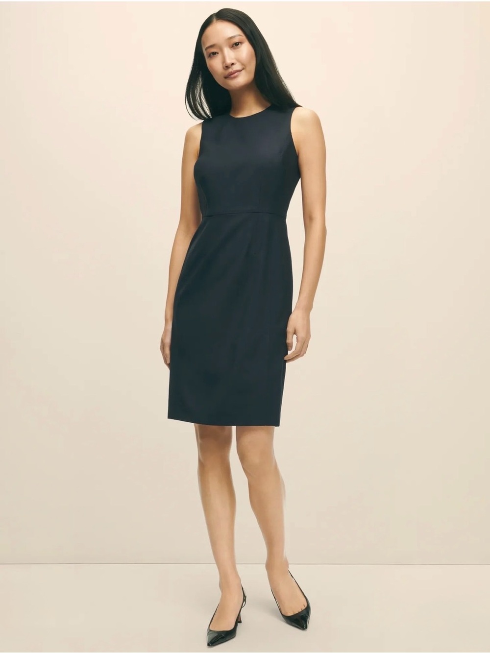 Brooks Brothers Stretch Wool Sheath Dress – Navy – Size 12